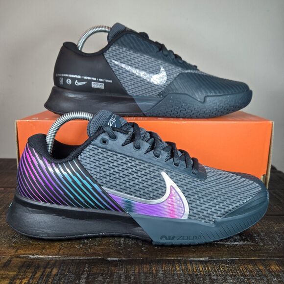 NEW Nike Zoom Vapor Pro 2 HC Mens Size 8 Tennis Shoes FD6692 001 Black Purple